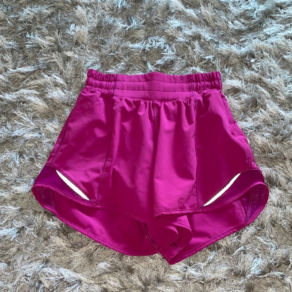 Pink lululemon hotty hot shorts size 0